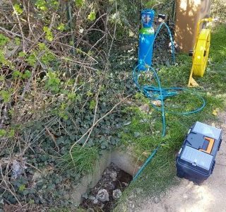 Recherche de fuite sur un réseau d'eau potable en PE20 à Arles (13) 2